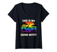 Donna This Is My Safari LGBTQ Shirt Cool African Safari Lovers Maglietta con Collo a V