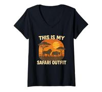 Donna This Is My Safari Outfit Shirt Cool African Safari Lovers Maglietta con Collo a V