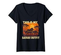 Donna This Is My Safari Outfit Shirt Cool African Safari Lovers Maglietta con Collo a V