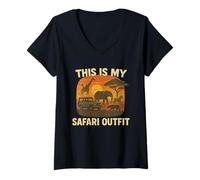 Donna This Is My Safari Outfit Shirt Cool African Safari Lovers Maglietta con Collo a V