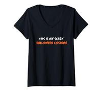 Donna This is My Scary Halloween Costume T-Shirt Semplice Fai da Te Maglietta con Collo a V