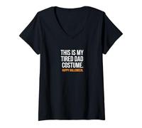 Donna This Is My Tired Dad Costume Funny Halloween Maglietta con Collo a V