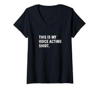 Donna This Is My Voice Acting Shirt - Attore Attrice vlog Vlogging Maglietta con Collo a V