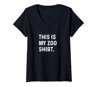 Donna This Is My Zoo Shirt - Favorite Animal Wildlife Kids Parent Maglietta con Collo a V