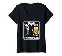 Donna This Is No Time To Be Sober - Funny Golfing Golfer Caddy Golf Maglietta con Collo a V
