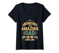 Donna This Is What An Amazing Dad Looks Like Apprezzamento --- Maglietta con Collo a V