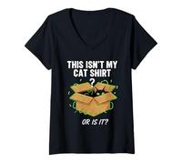 Donna This Isn't My Cat Shirt Funny Paradox Maglietta con Collo a V