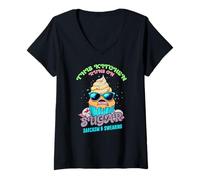 Donna THIS KITCHEN RUNS ON SUGAR SARCASM AND SWEARING Maglietta con Collo a V