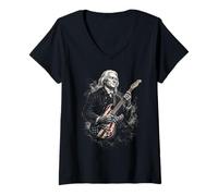 Donna Thomas Jefferson Chitarra Maglietta con Collo a V