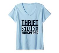 Donna Thrift Store Whisperer Thift Shop Second-Hand-Shop Thrift Maglietta con Collo a V