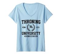 Donna Throning University Cultura Satira Social Climbing Flex Maglietta con Collo a V