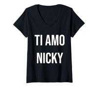 Donna Ti amo Nicky Maglietta con Collo a V