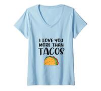 Donna Ti Amo più dei Tacos Maglietta con Collo a V