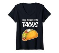 Donna Ti Amo più dei Tacos Maglietta con Collo a V