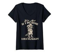 Donna Ti Dispiace se Faccio Un po 'di Lecca Lecca - Cowboy Western Cowpoke Maglietta con Collo a V