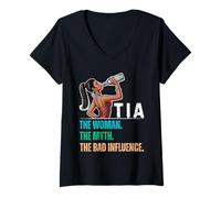 Donna Tia The Woman The Myth The Bad Influence Maglietta con Collo a V