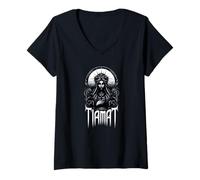 Donna Tiamat Dragon Chaos Dea primordiale Mesopotamica Maglietta con Collo a V