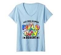 Donna Tie Dye Field Day Insegnanti Kid Let The Games Field Day Begin Maglietta con Collo a V