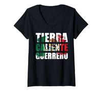 Donna Tierra Caliente Guerrero Mexico Maglietta con Collo a V
