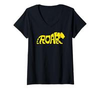 Donna Tiger Roar Zoo Amante Animali Fauna Selvatica Ragazzi Ragazze Bambini Maglietta con Collo a V