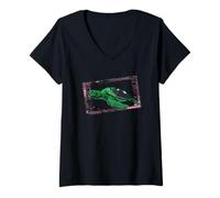 Donna Timbro "Save the Sea Turtles" Maglietta con Collo a V