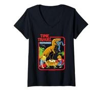 Donna Time Travel Jurassic Sarcastic Retro Funny Adult Humor Maglietta con Collo a V
