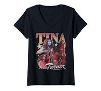 Donna Tina Turner Red Dress Vintage Collage Maglietta con Collo a V