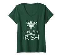 Donna Tini Bit Irish Funny St. Paddy Bere Martini Maglietta con Collo a V