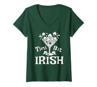 Donna Tini Bit Irish Funny St. Paddy Drink Martini Maglietta con Collo a V
