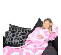 Donna Tintura a Nodi Rosa Indossabile Coccole Coperta con Maniche Morbido Caldo