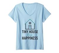 Donna Tiny House Big Happiness Minimal Living off Grid ADU Design Maglietta con Collo a V