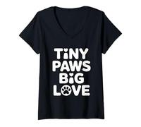 Donna Tiny Paws Big Love Maglietta con Collo a V