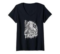 Donna Tiresias Mitologia Greca Profeta Cieco Oracolo Maglietta con Collo a V