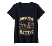 Donna Tiro con l'arcos Arciere Anchor Point Matters Maglietta con Collo a V
