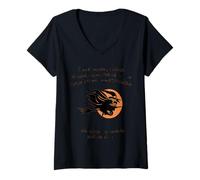 Donna Tis Now The Witching Time of Night - Citazione di Shakespeare, Colore: Nero Maglietta con Collo a V