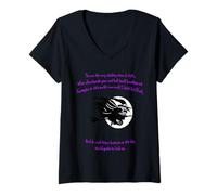 Donna Tis Now The Witching Time of Night Citazione di Shakespeare Verde Maglietta con Collo a V