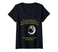 Donna Tis Now The Witching Time of Night Citazione Shakespeare Giallo Maglietta con Collo a V
