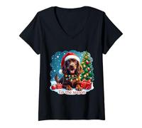 Donna Tis The Season Boykin Spaniel Dog - Buon Natale Maglietta con Collo a V