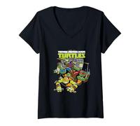 Donna TMNT Che Salta Fuori dalla fogna Maglietta con Collo a V