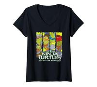 Donna TMNT out of The Shadows Group Horizontal Stack Maglietta con Collo a V