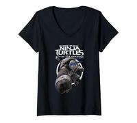 Donna TMNT out of The Shadows Mono Leonardo Maglietta con Collo a V