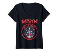 Donna To The Moon Space Cadet Retro Rocket Astronaut EST 2026 Maglietta con Collo a V