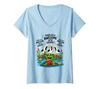 Donna Toadally Awesome - Divertente Gioco di Parole per Bambini con gabbiani di Quarta elementare Maglietta con Collo a V