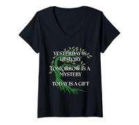 Donna Today Is A Blessing Inspirational Quotes Albero Motivazionale Maglietta con Collo a V