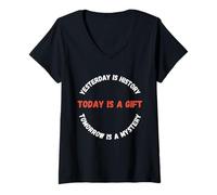 Donna Today Is A Blessing Inspirational Quotes Design Motivazionale Maglietta con Collo a V