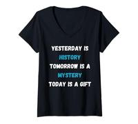 Donna Today Is A Blessing Inspirational Quotes Design Motivazionale Maglietta con Collo a V