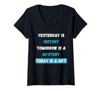 Donna Today Is A Blessing Inspirational Quotes Design Motivazionale Maglietta con Collo a V