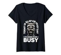 Donna Today Is Slap An Idiot Day I'm Going To Be Busy - Maglietta con Collo a V