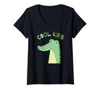 Donna Toddler Boy Funny Animal Lover, Kids, Crocodile Alligator Maglietta con Collo a V