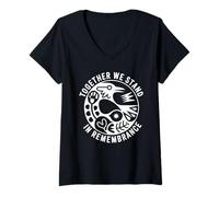 Donna Together We Stand in Remembrance unità Uccello Emblema Maglietta con Collo a V